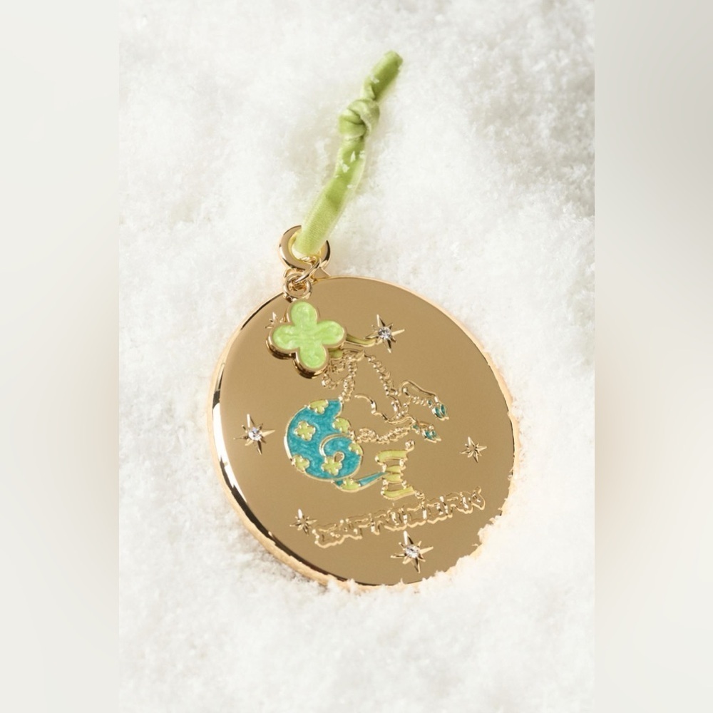 Anthropologie Lou Benesch Zodiac Ornament Gold Plated "Capricorn” NWT